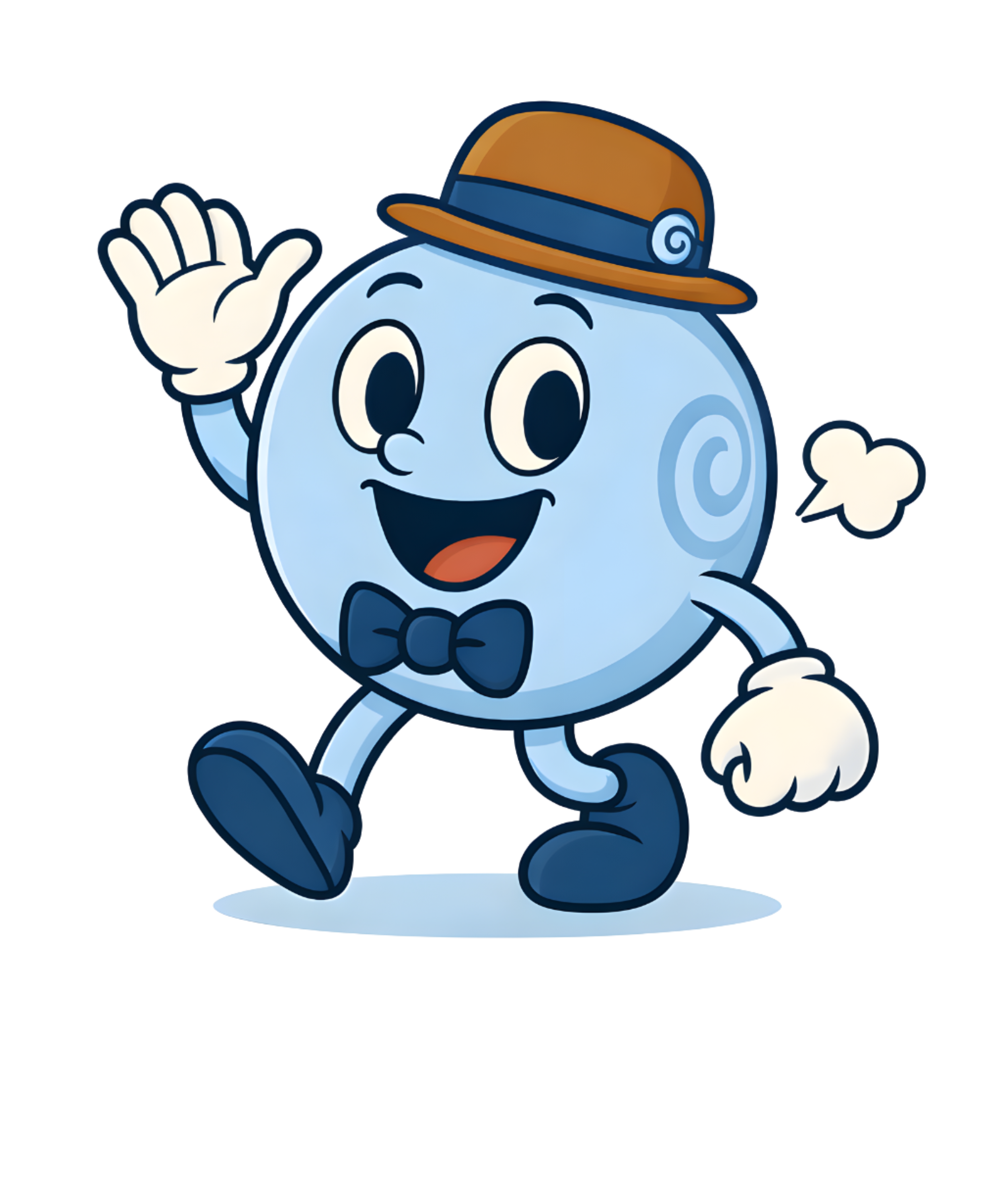 Bubbleton the friendly digestion mascot